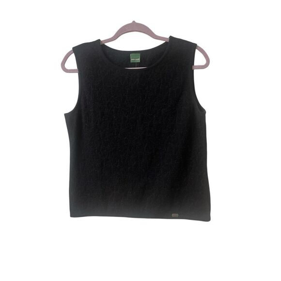 Geiger sweater vest black with subtle gold pattern sz 42 /large - Picture 1 of 5